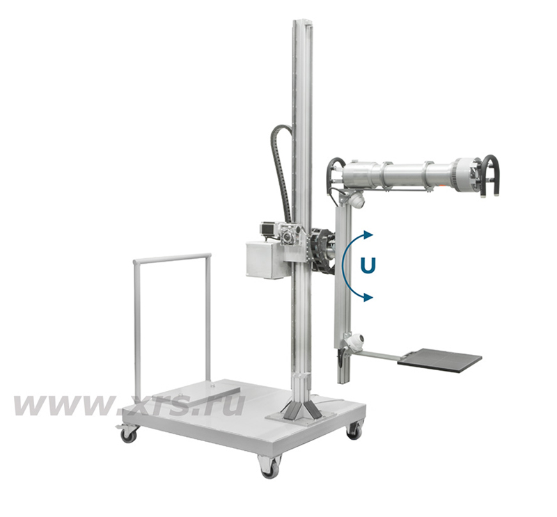 Угол вращения П-образного манипулятора (ось U) составляет −30...+120°