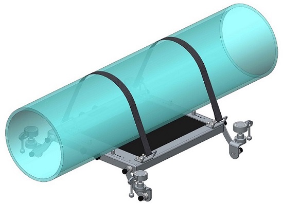 Ременной способ крепления приспособления Паук 3М/ЭКО на объекте контроля