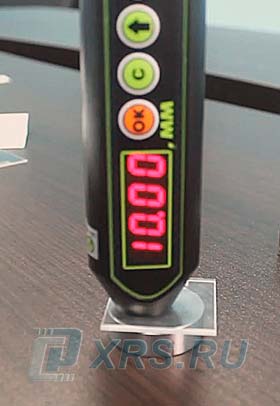 Измерение толщины с зазором 1,85 мм на примере калибровочного образца